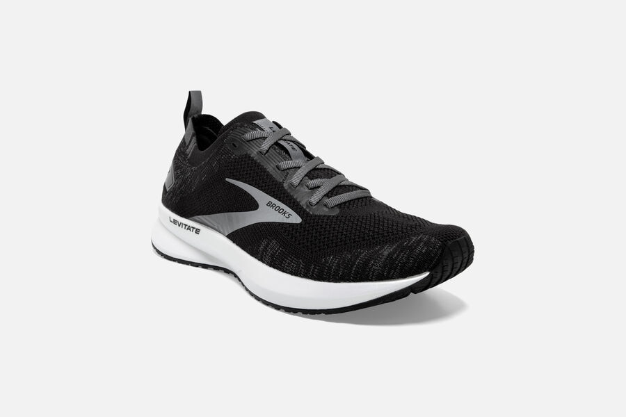 Brooks Levitate 4 Road Running Shoes Womens Black/White 053718-DVT